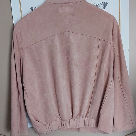 Blank NYC faux leather moto jacket in sand dune, vegan suede. LARGE - Picture 4 of 12